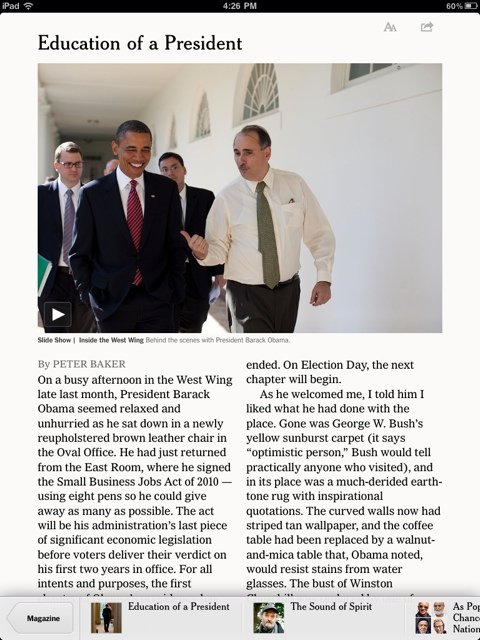 Article view in the app